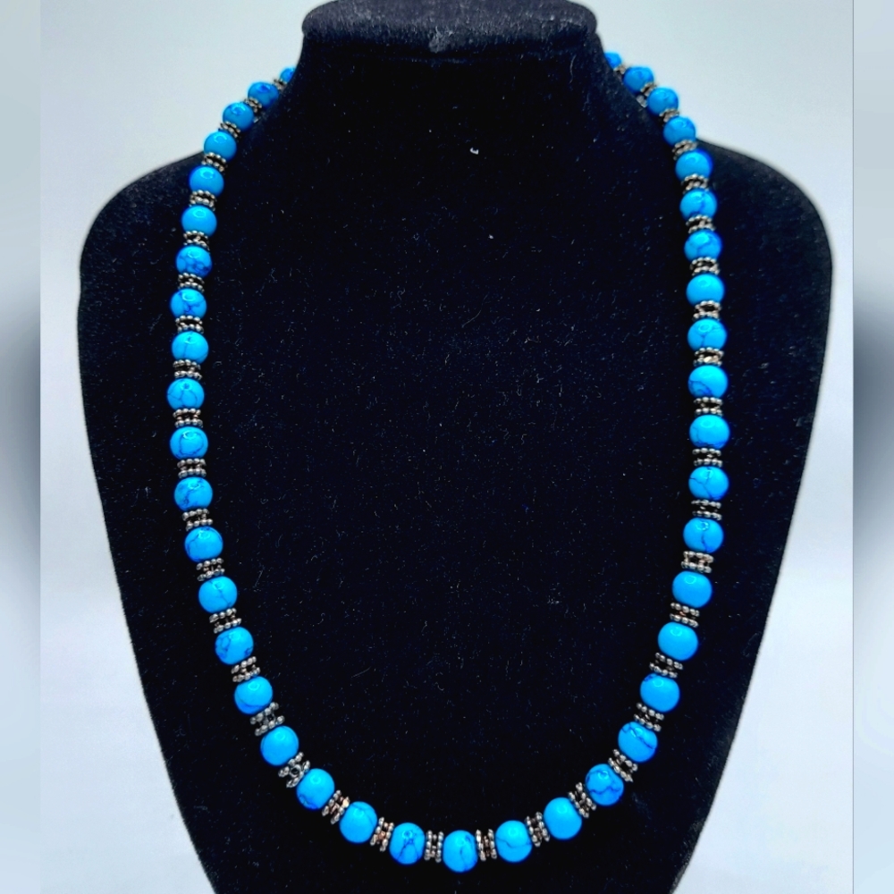 Turquoise Necklace with Berry Spacers